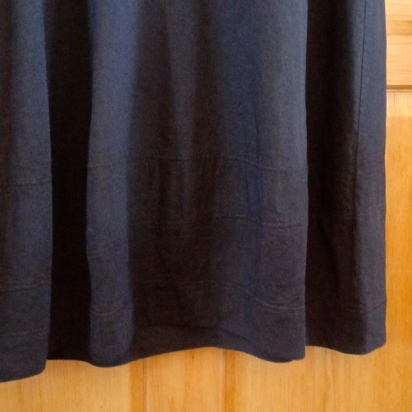 Sz L Eileen Fisher Black Linen Blend Sleeveless Midi Dress - Picture 4 of 8